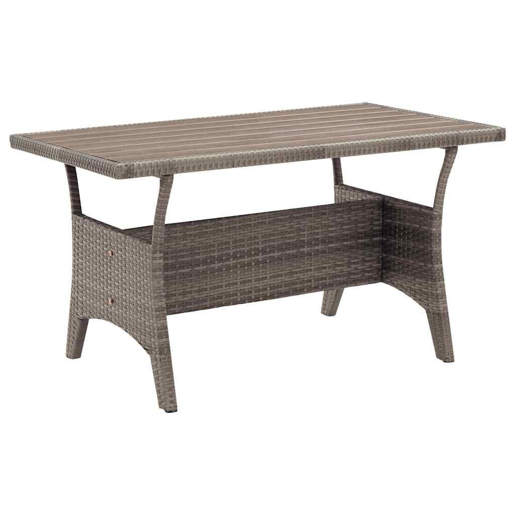 vidaXL Градинска маса сива 120x70x66 cм полиратан