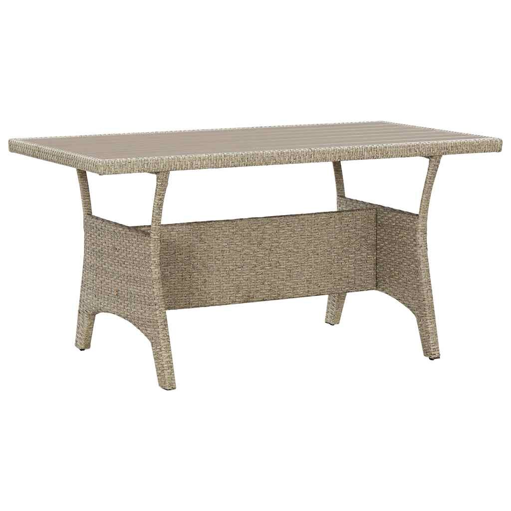 vidaXL Градинска маса сива 120x70x66 cм полиратан