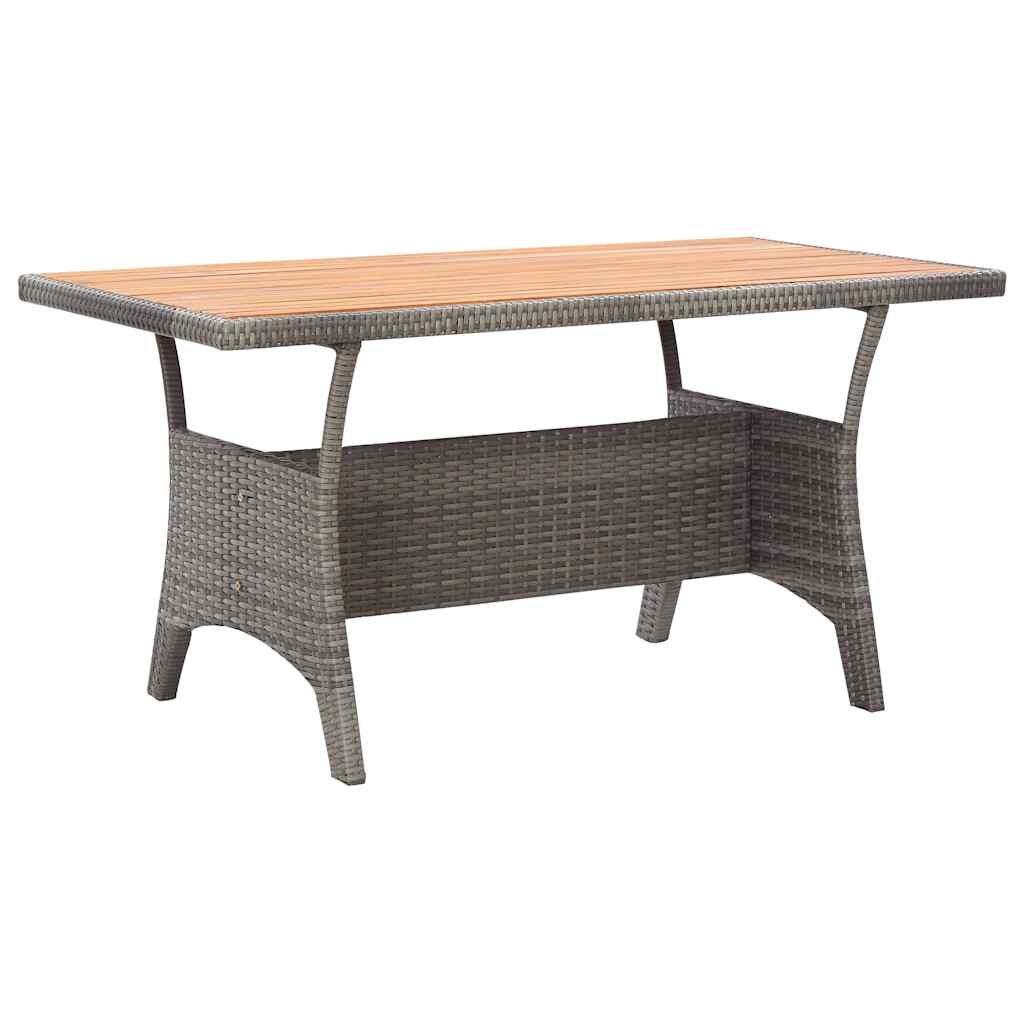 vidaXL Градинска маса сива 120x70x66 см акация масив