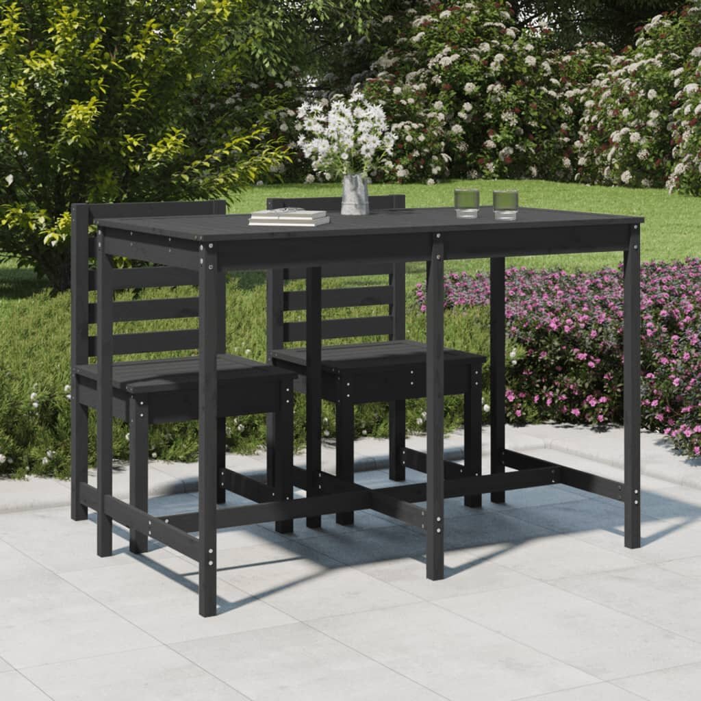 vidaXL Градинска маса сива 1595x825x110 см борово дърво масив