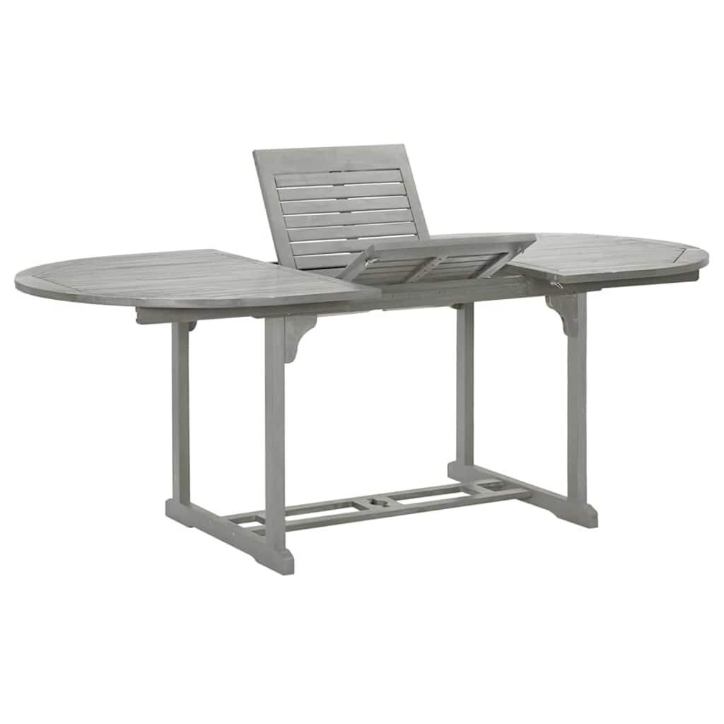vidaXL Градинска маса сива 200x100x75 см акация масив