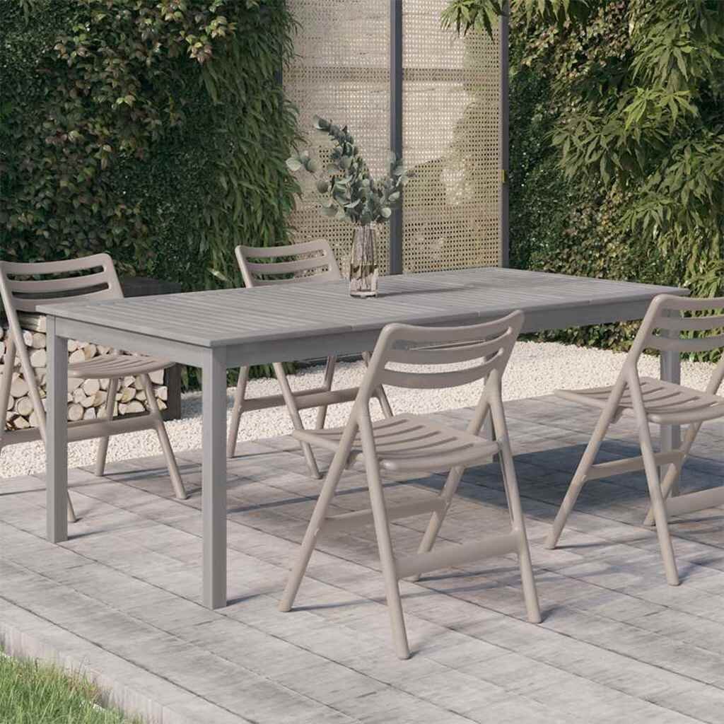 vidaXL Градинска маса сива 200x100x75 см акация масив