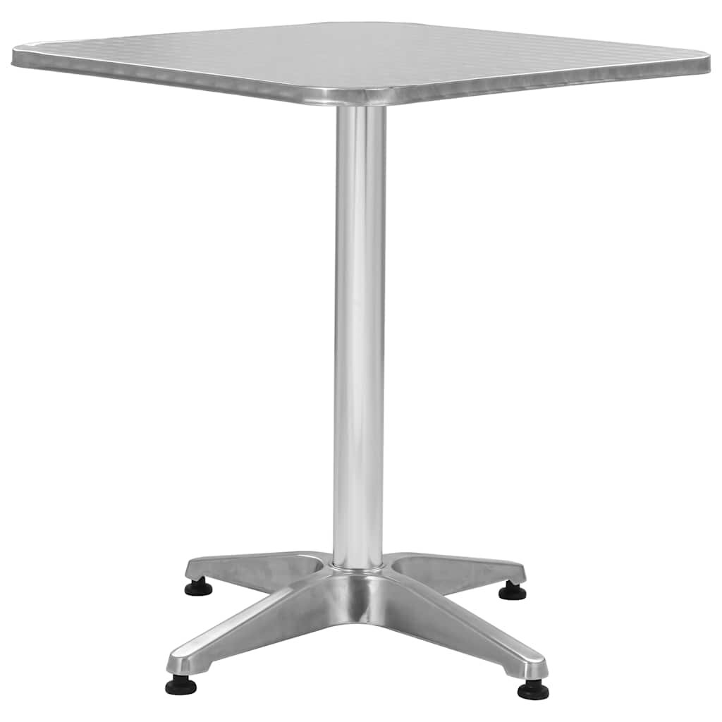 vidaXL Градинска маса сребриста 60x60x70 см алуминий