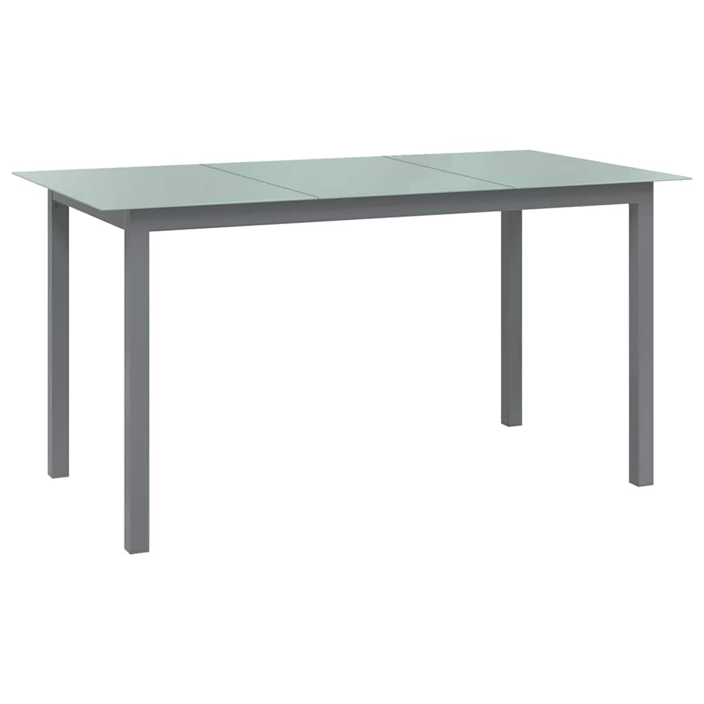 vidaXL Градинска маса светлосива 150x90x74 см алуминий и стъкло