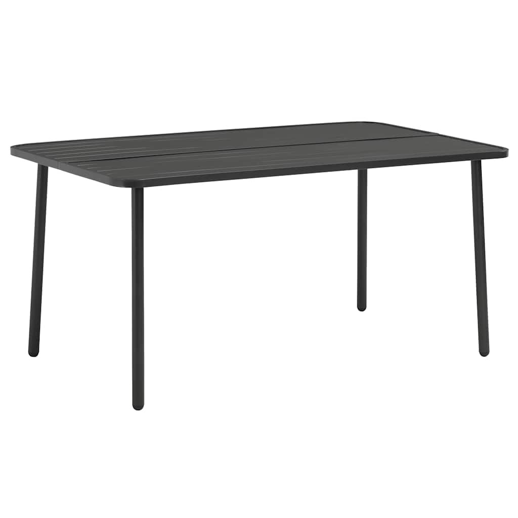 vidaXL Градинска маса тъмносива 150x90x72 см стомана