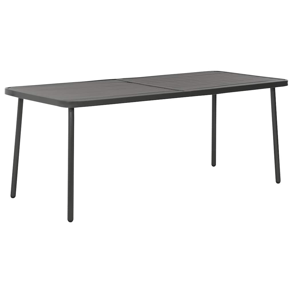 vidaXL Градинска маса тъмносива 180x83x72 см стомана