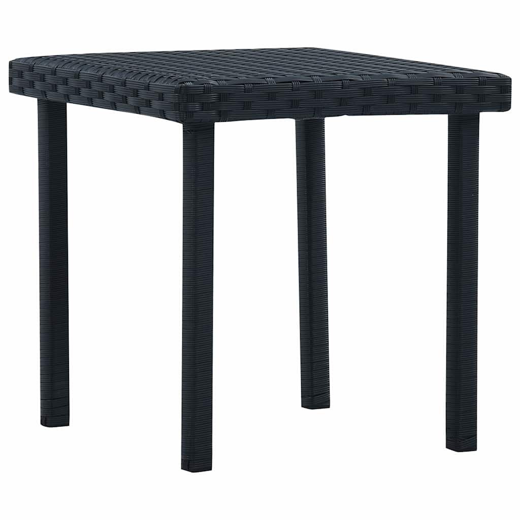 vidaXL Градинска маса за чай черна 40x40x40 см полиратан