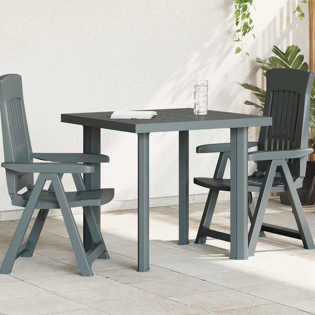 vidaXL Градинска маса зелена 80x75x72 см пластмаса