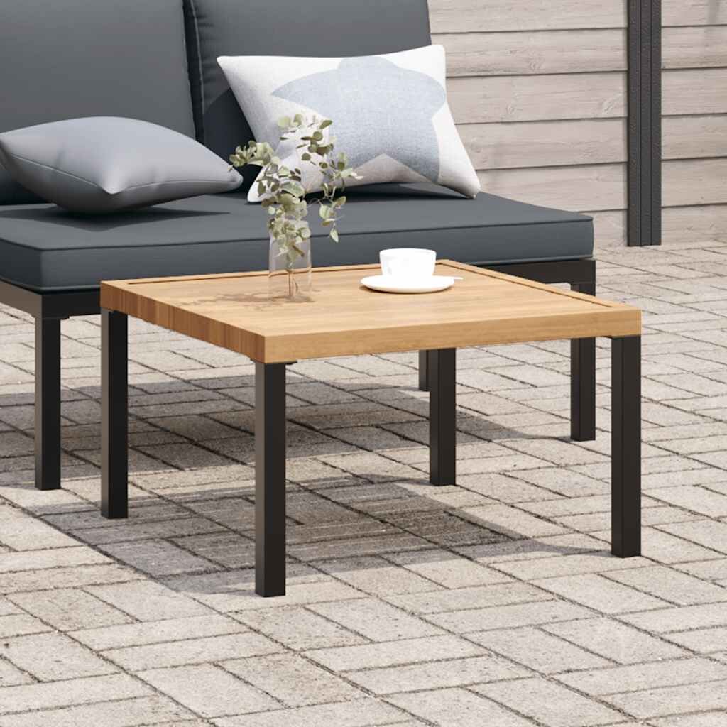 vidaXL Градинска масичка за кафе черна 65x65x40 см алуминий