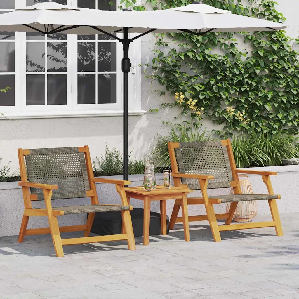 vidaXL Градинска мебел 2 pcs Сив 67 x 78 x 73 см
