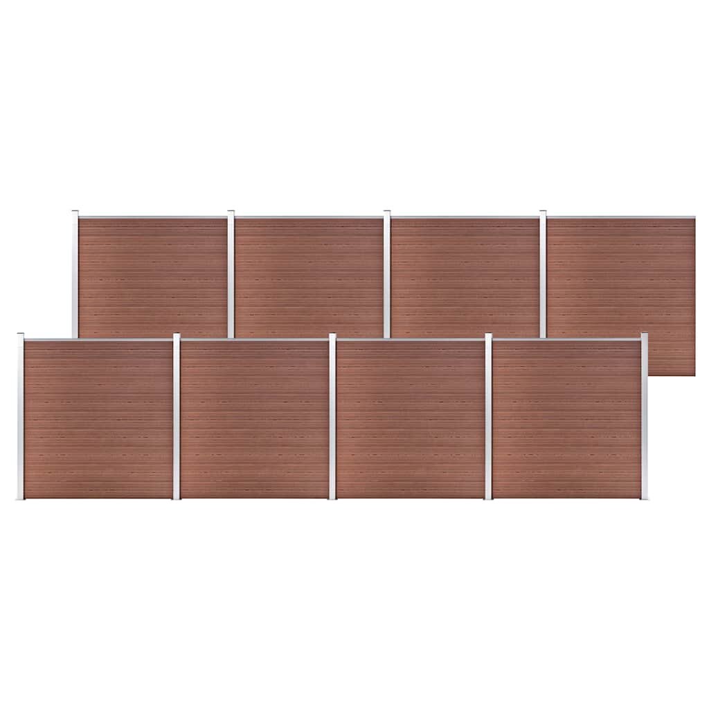 vidaXL Градинска ограда WPC 1391x186 см кафява