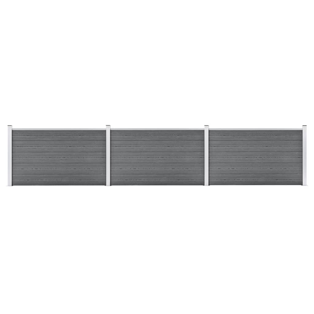 vidaXL Градинска ограда WPC 526x106 см сива