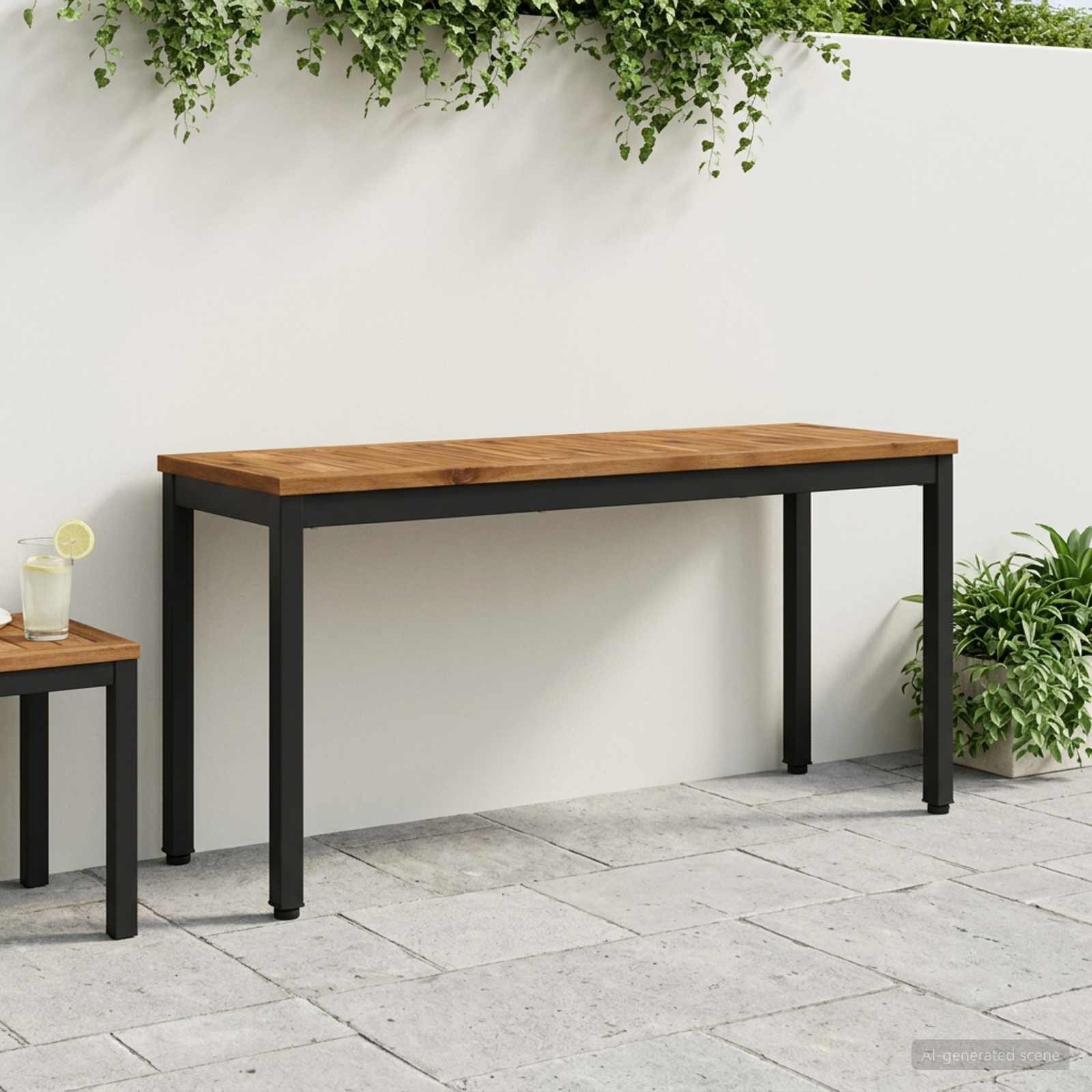 vidaXL Градинска пейка 1085 x 35 x 45 см Солидно акациево дърво