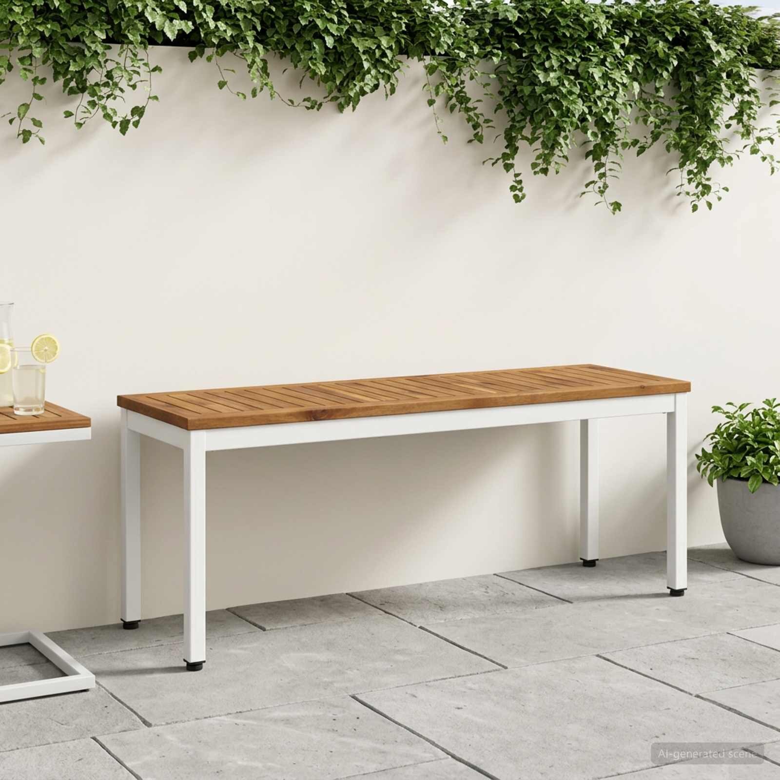 vidaXL Градинска пейка 1085 x 35 x 45 см Солидно акациево дърво