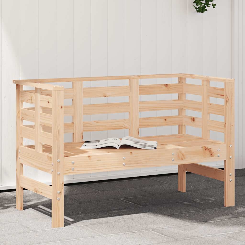 vidaXL Градинска пейка 1115x53x71 см борово дърво масив