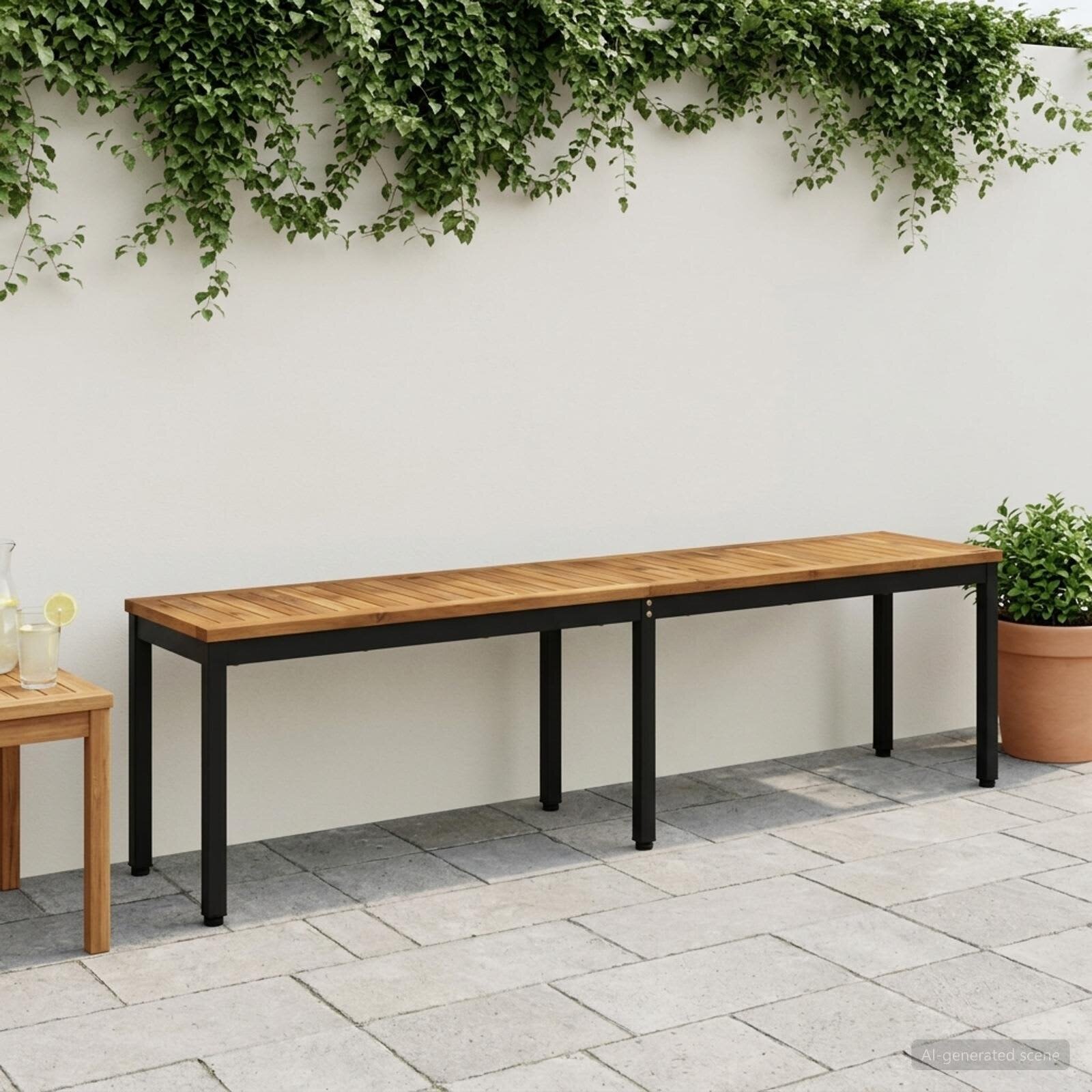 vidaXL Градинска пейка 161 x 35 x 45 см Солидно акациево дърво