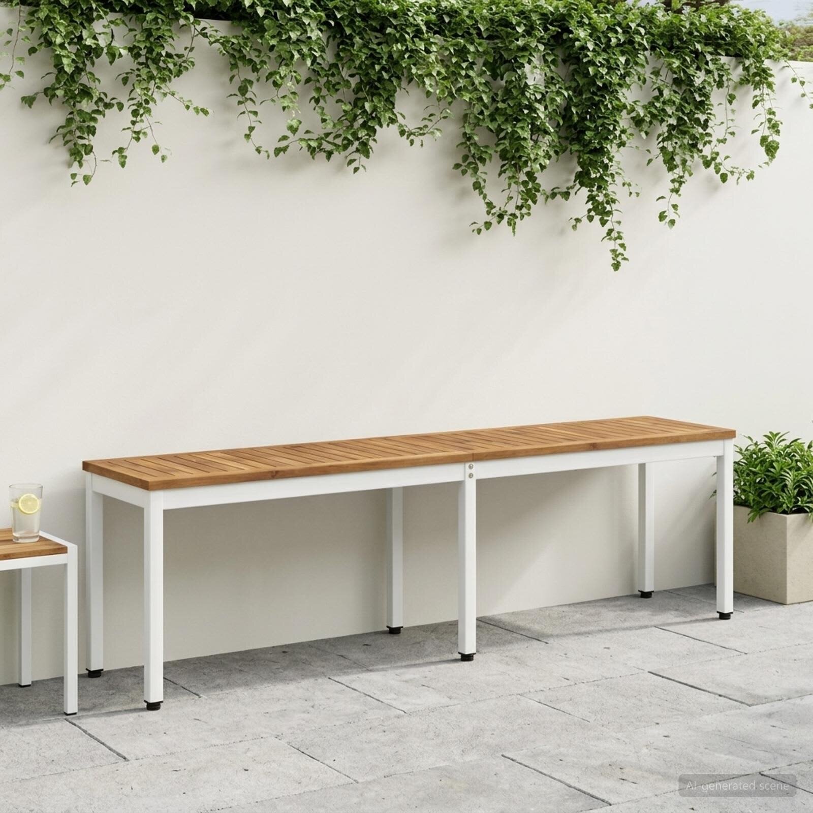 vidaXL Градинска пейка 161 x 35 x 45 см Солидно акациево дърво