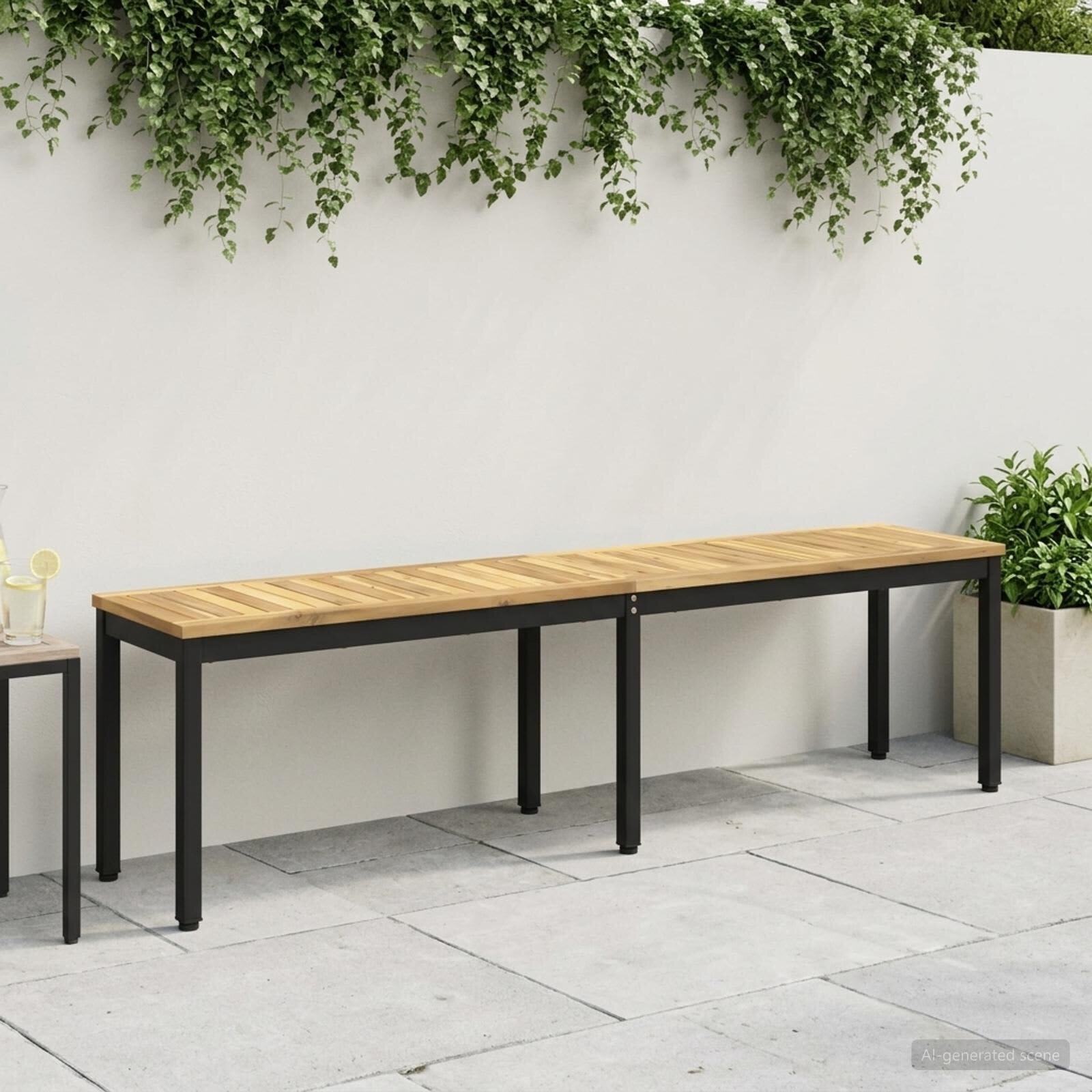 vidaXL Градинска пейка 161 x 35 x 45 см Солидно акациево дърво