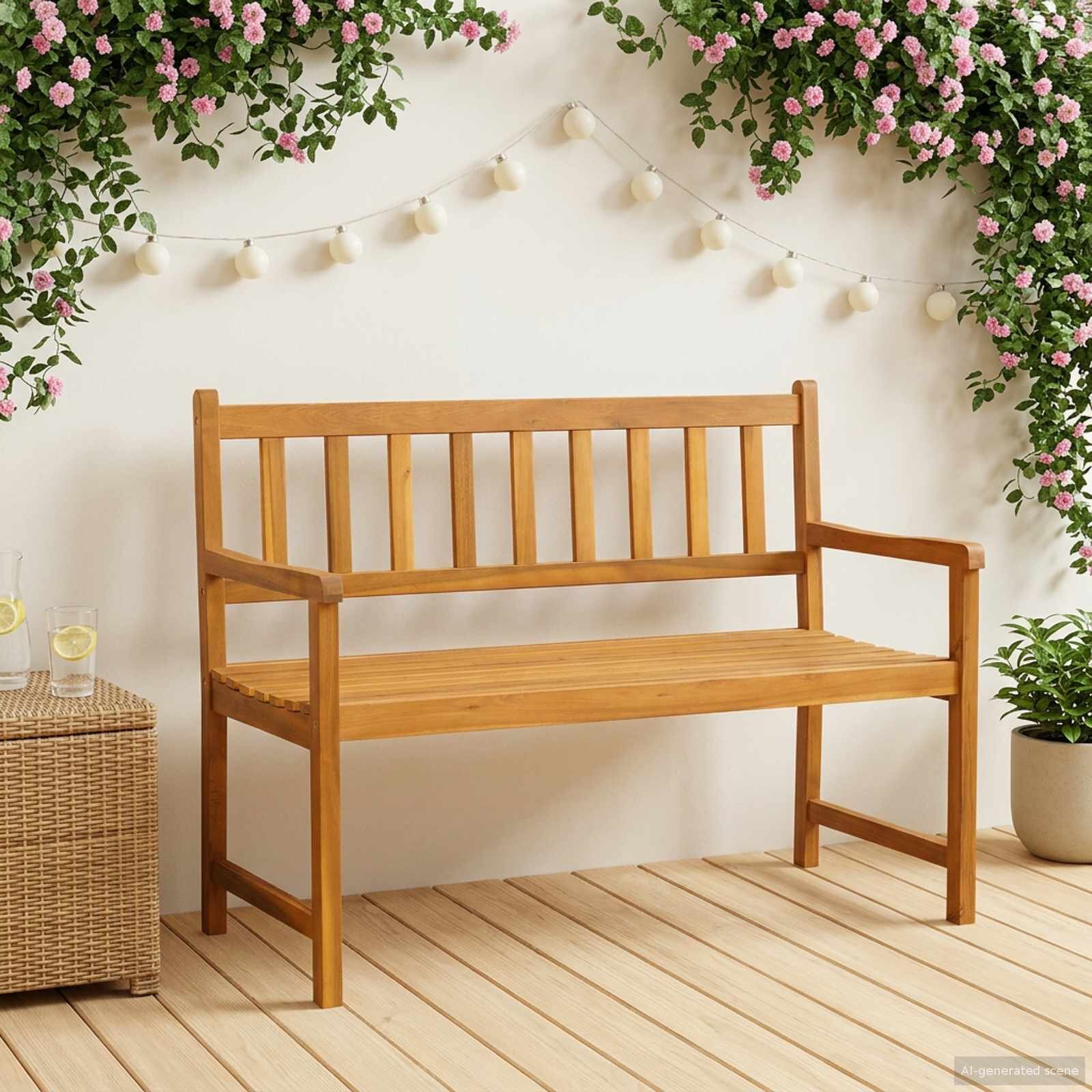 vidaXL Градинска пейка 2-Брой места 110 x 55 x 90 см
