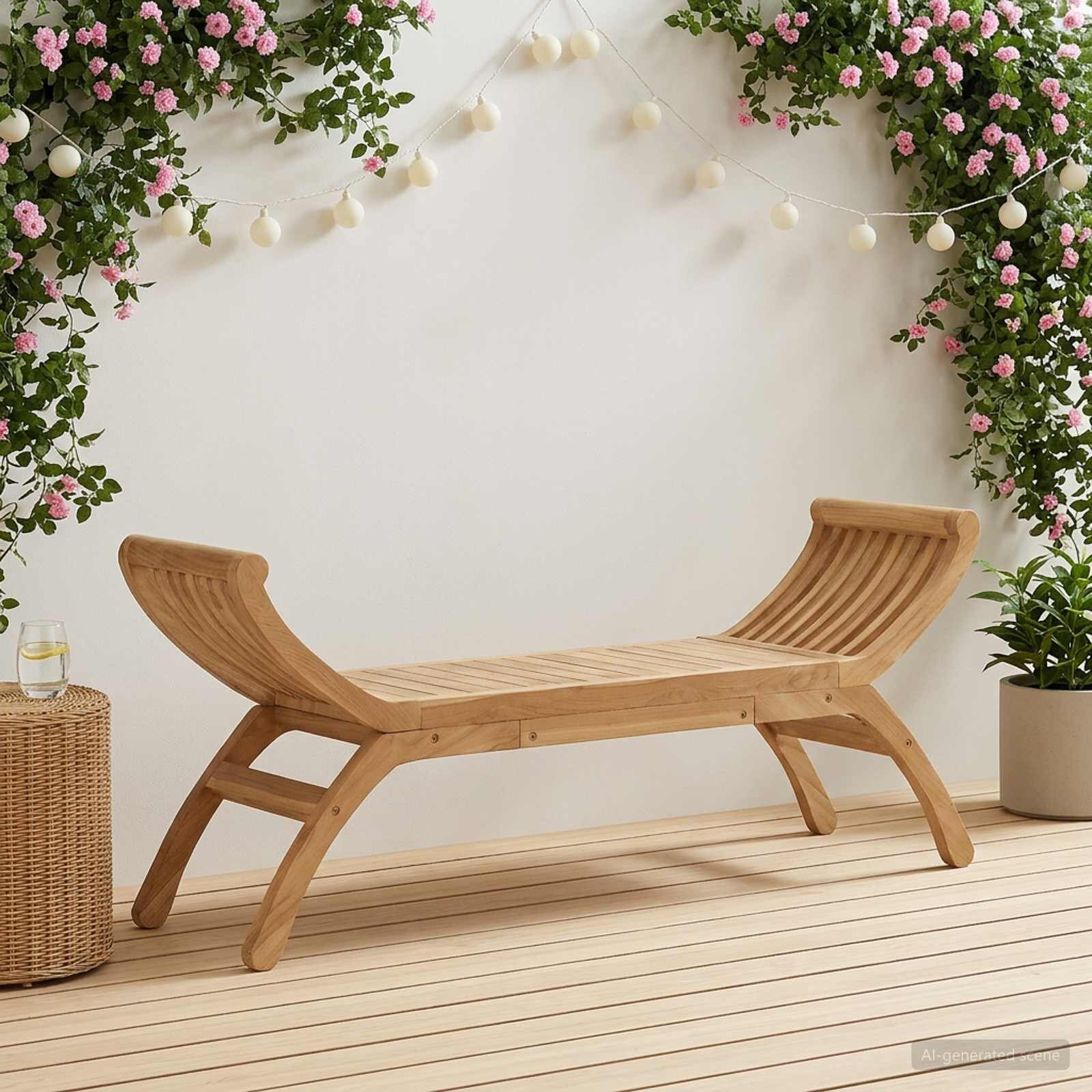 vidaXL Градинска пейка 2 -Seater 126 cm Солидно тиково дърво Натурално