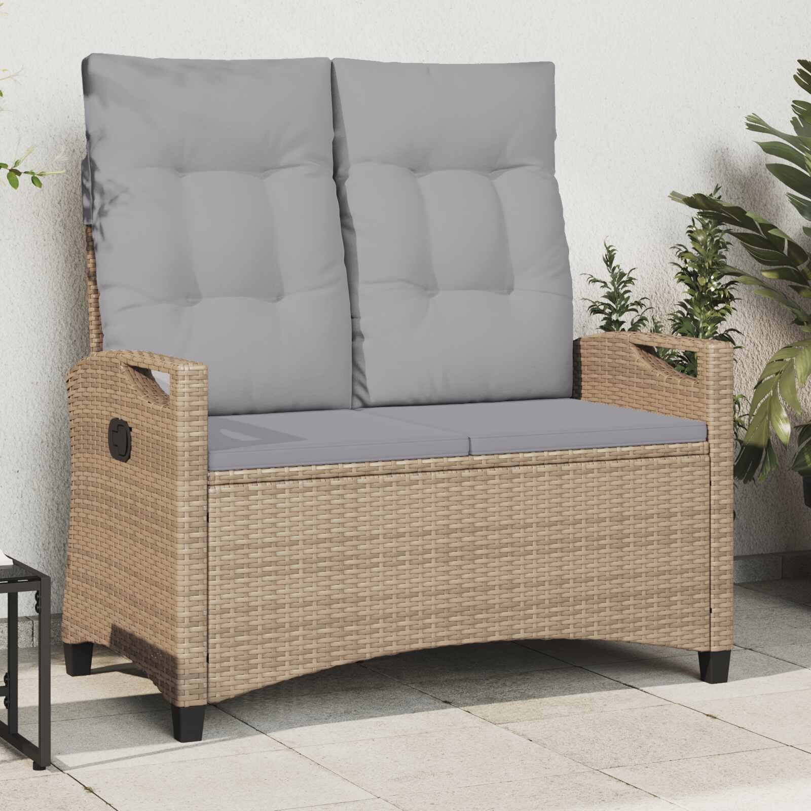 vidaXL Градинска пейка Бежов и Светло Сив 105 x 60 x 112 см