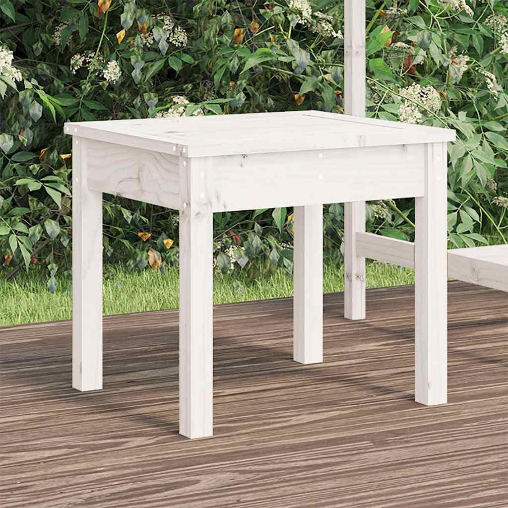vidaXL Градинска пейка бяла 50x44x45 см борово дърво масив