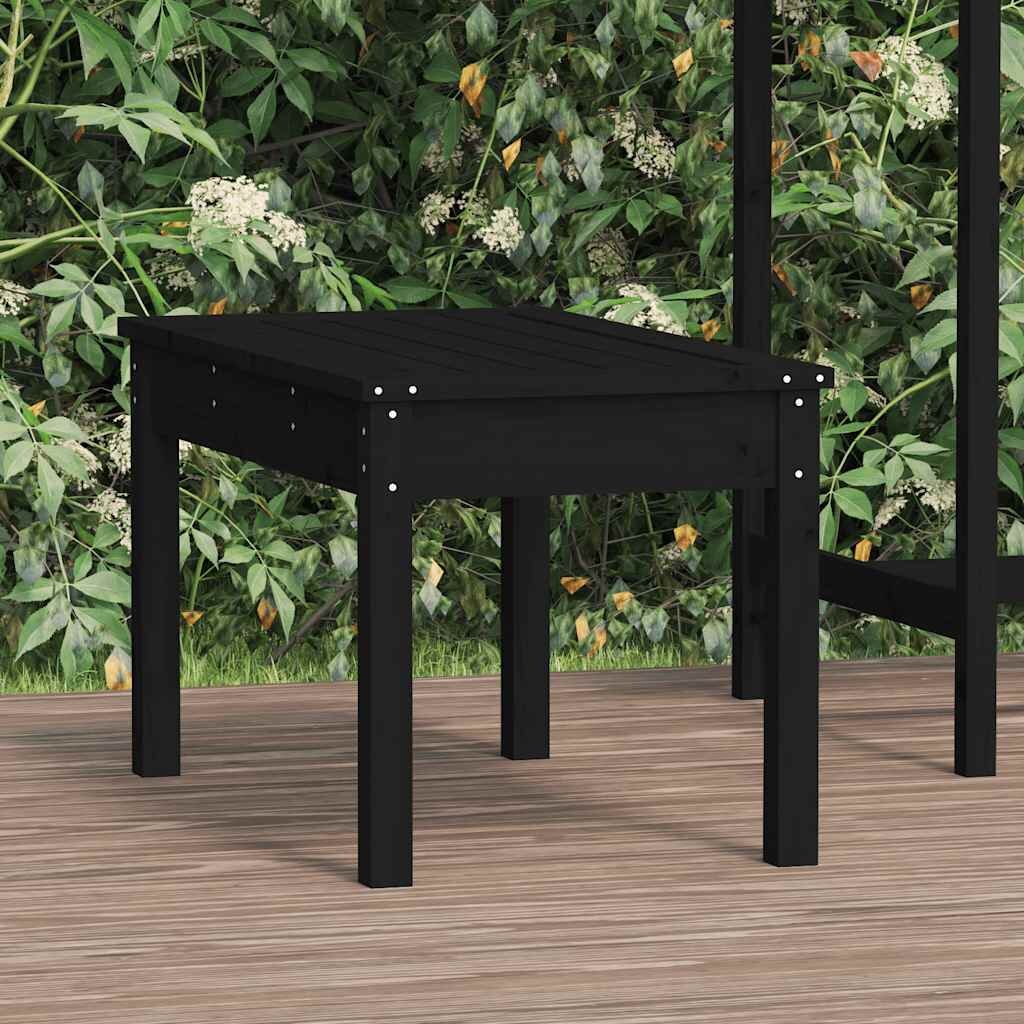 vidaXL Градинска пейка черна 80x44x45 см борово дърво масив