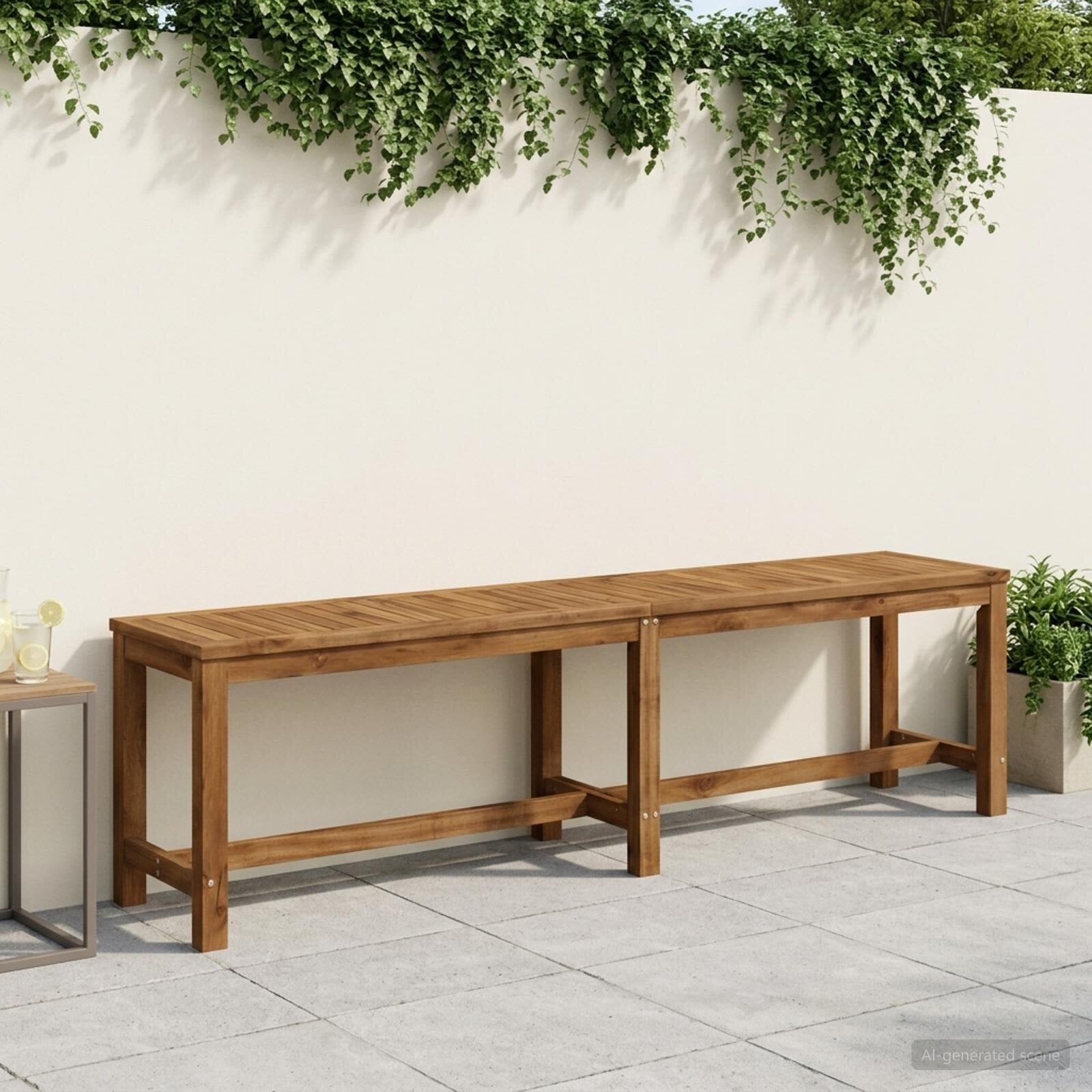 vidaXL Градинска пейка LAREN 161 x 35 x 45 см Солидно акациево дърво