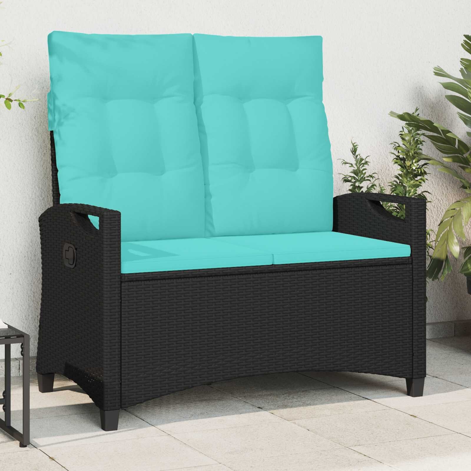vidaXL Градинска пейка с възглавница 105 x 60 x 112 см стомана