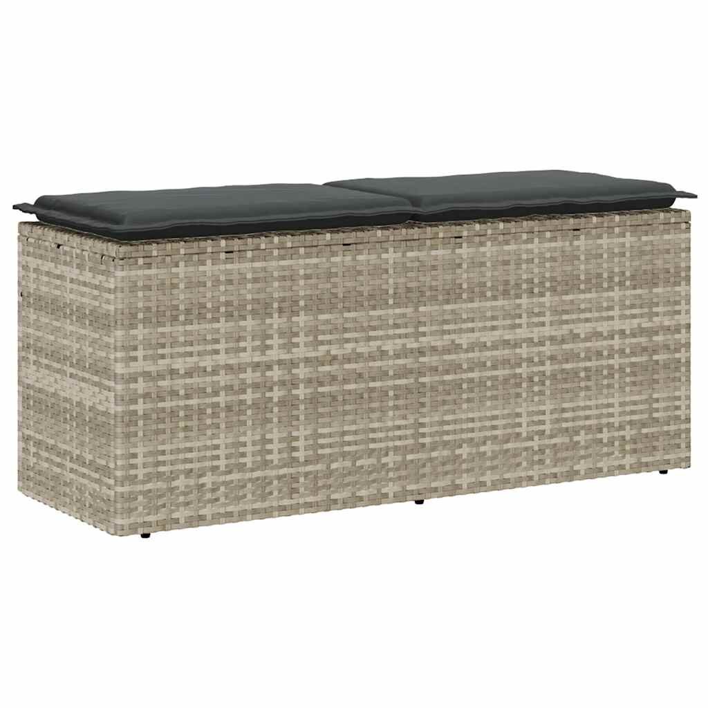 vidaXL Градинска пейка с възглавница Светло сиво 110x40x44 cm