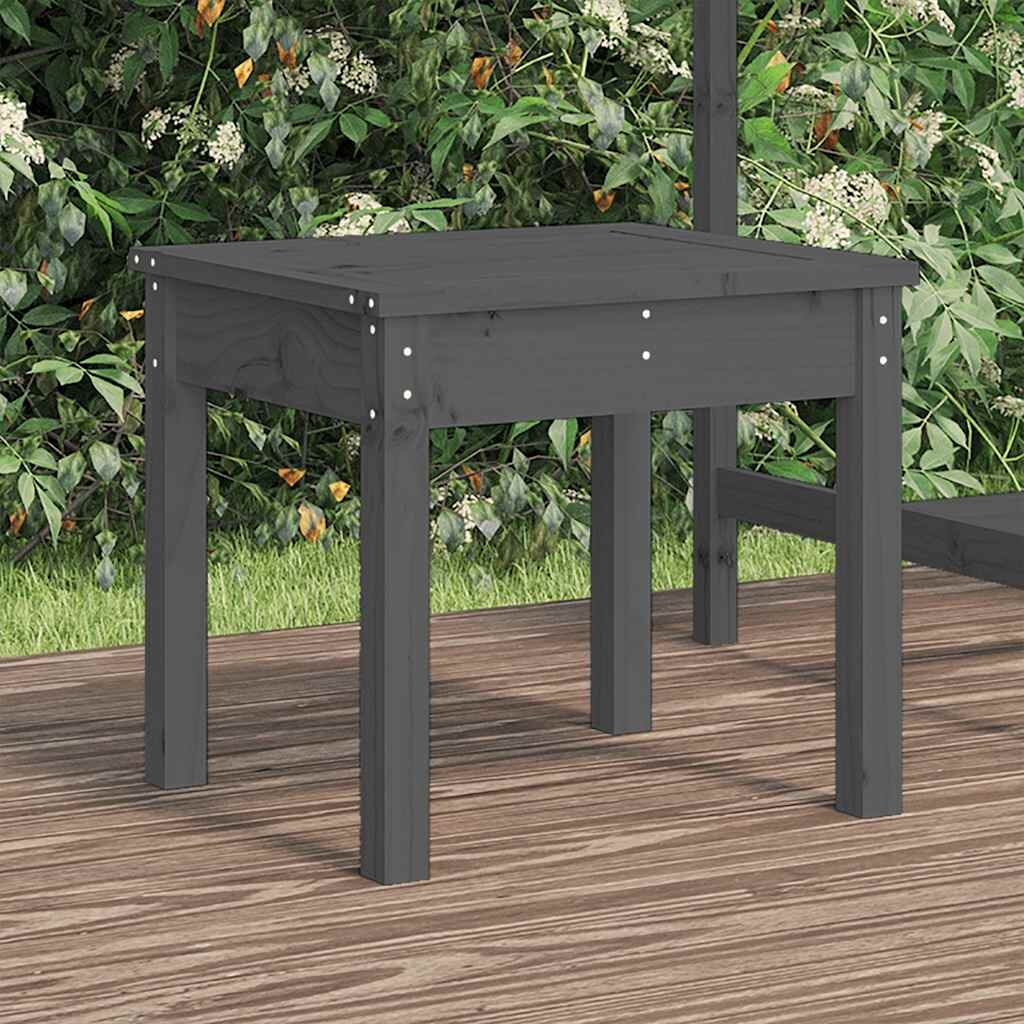 vidaXL Градинска пейка сива 50x44x45 см борово дърво масив