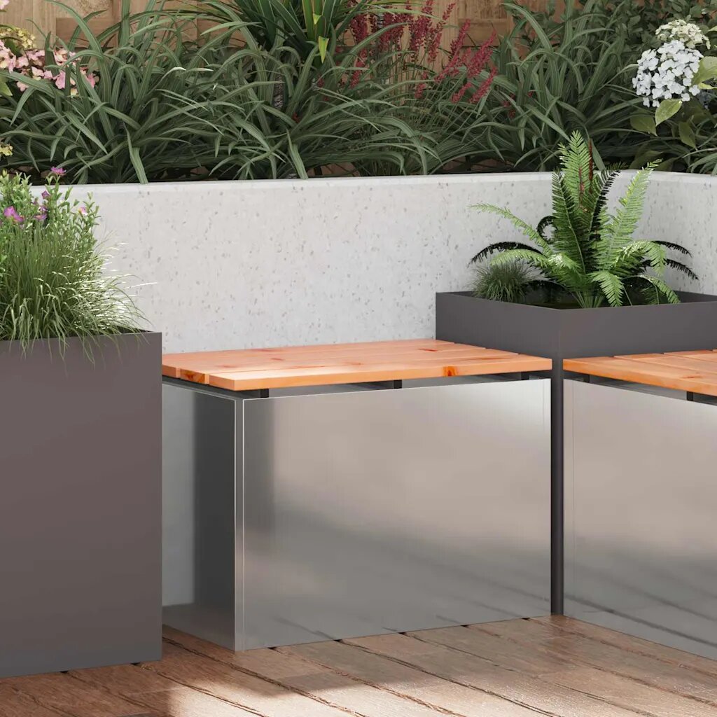 vidaXL Градинска пейка Сребрист 60 x 40 x 43 см Поцинкована стомана
