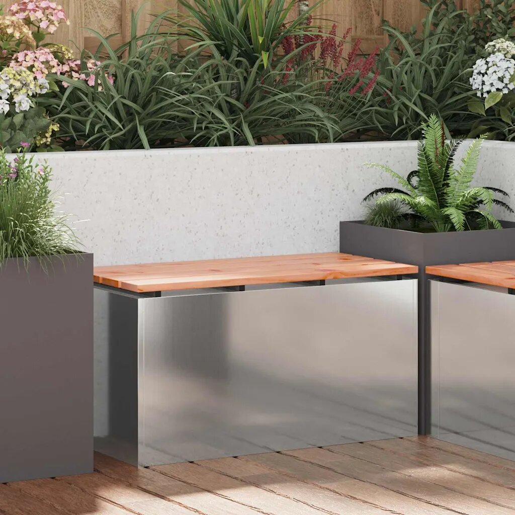 vidaXL Градинска пейка Сребрист 80 x 40 x 43 см Поцинкована стомана