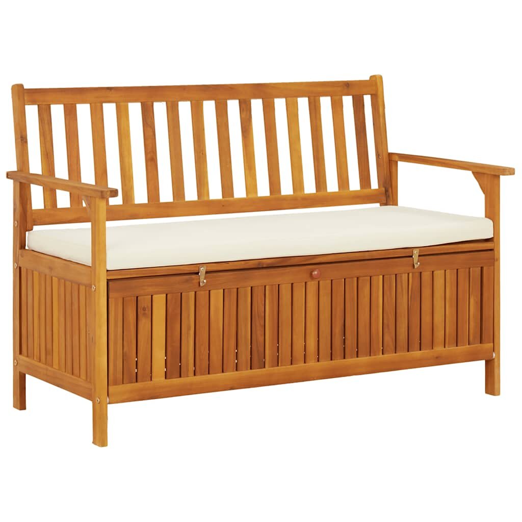 vidaXL Градинска пейка за съхранение акация масив 120x63x84 cм