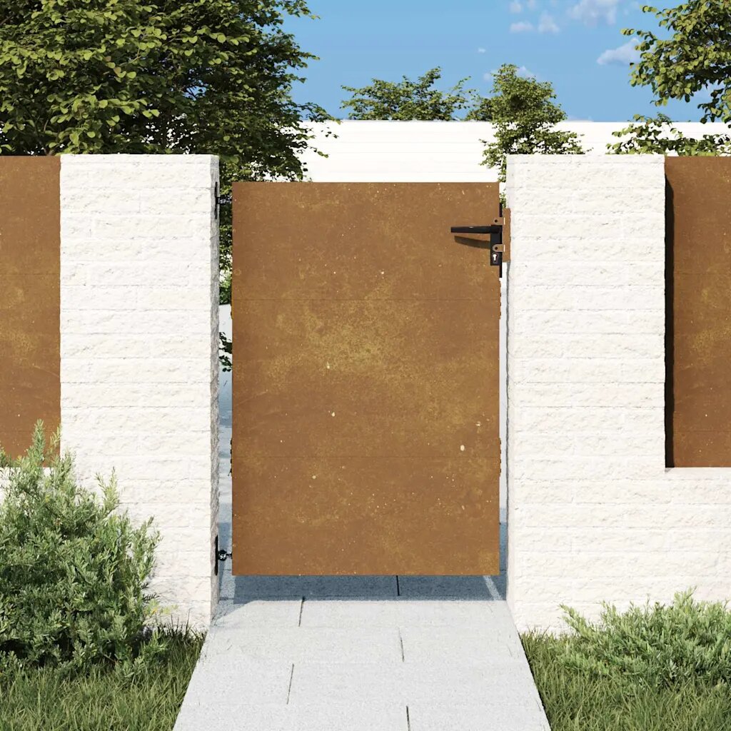 vidaXL Градинска порта 85x125 см кортенова стомана