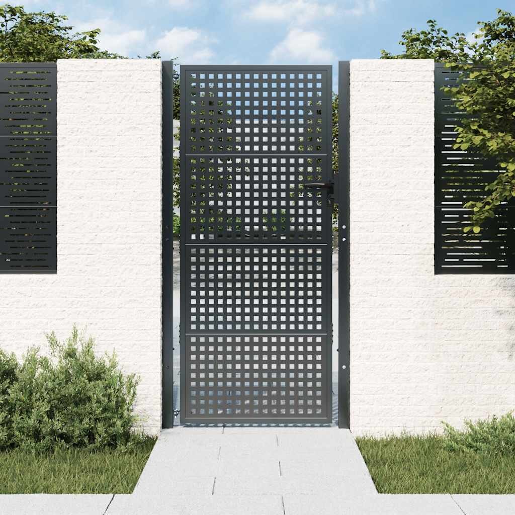 vidaXL Градинска порта антрацит 100x175 см стомана