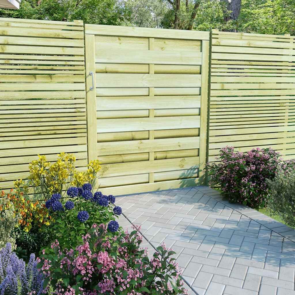 vidaXL Градинска порта импрегниран бор 100x125 см зелена импрегнация