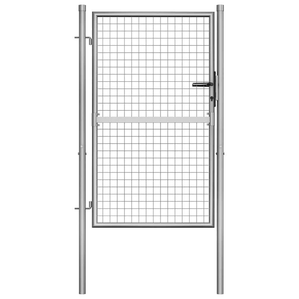 vidaXL Градинска порта поцинкована стомана 105x125 см сребриста