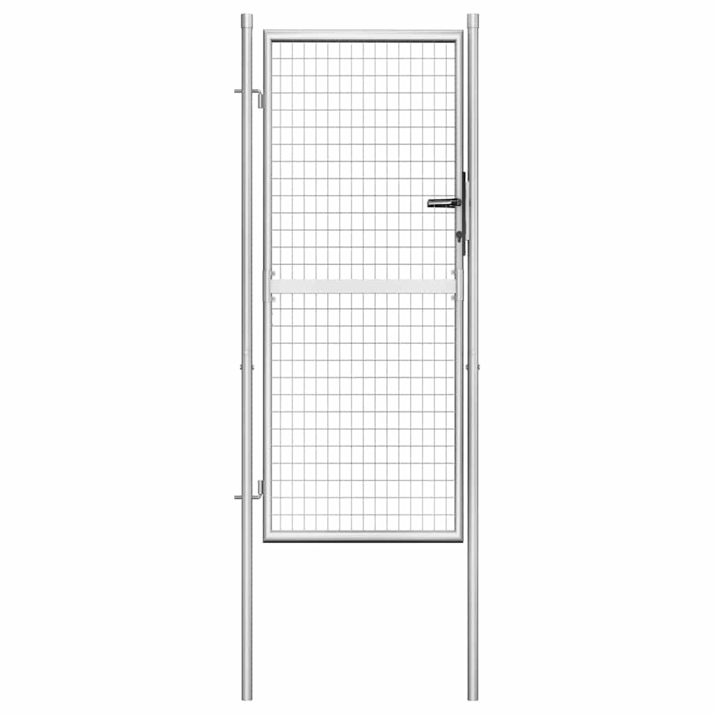 vidaXL Градинска порта поцинкована стомана 105x175 см сребриста
