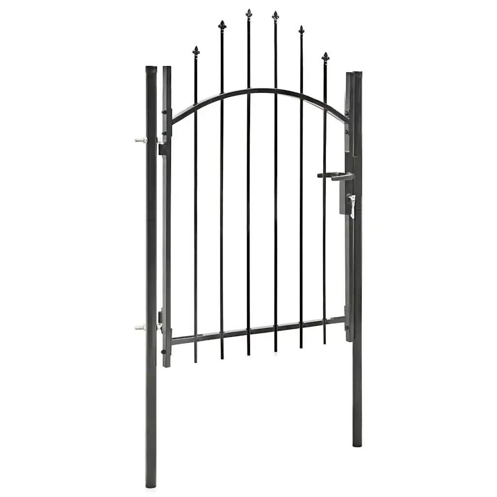 vidaXL Градинска порта Woerden стомана 1x125 м черна