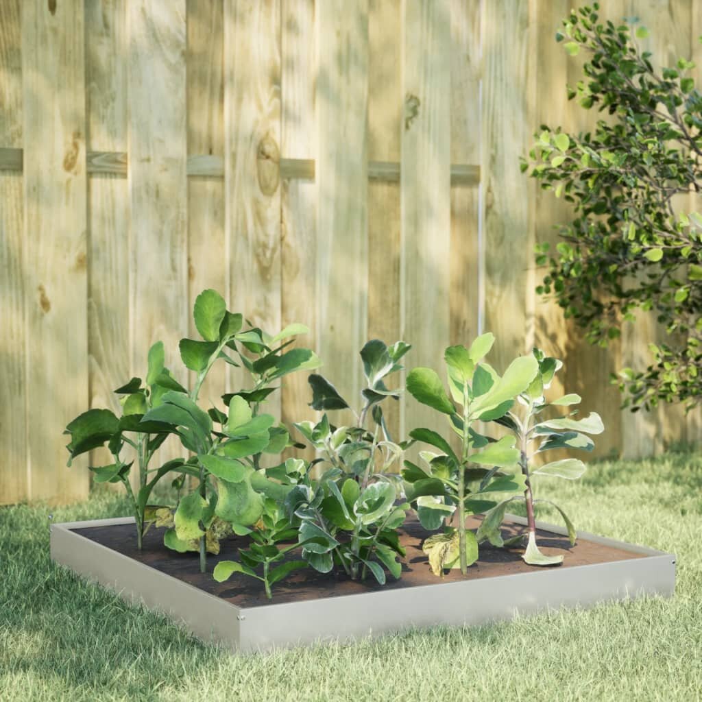 vidaXL Градинска повдигната леха 100x100x185 см неръждаема стомана