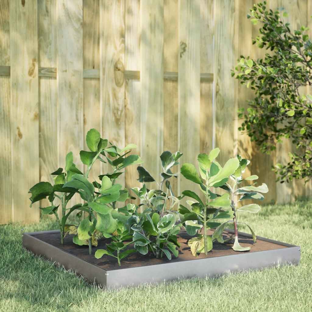 vidaXL Градинска повдигната леха 100x100x185 см поцинкована стомана