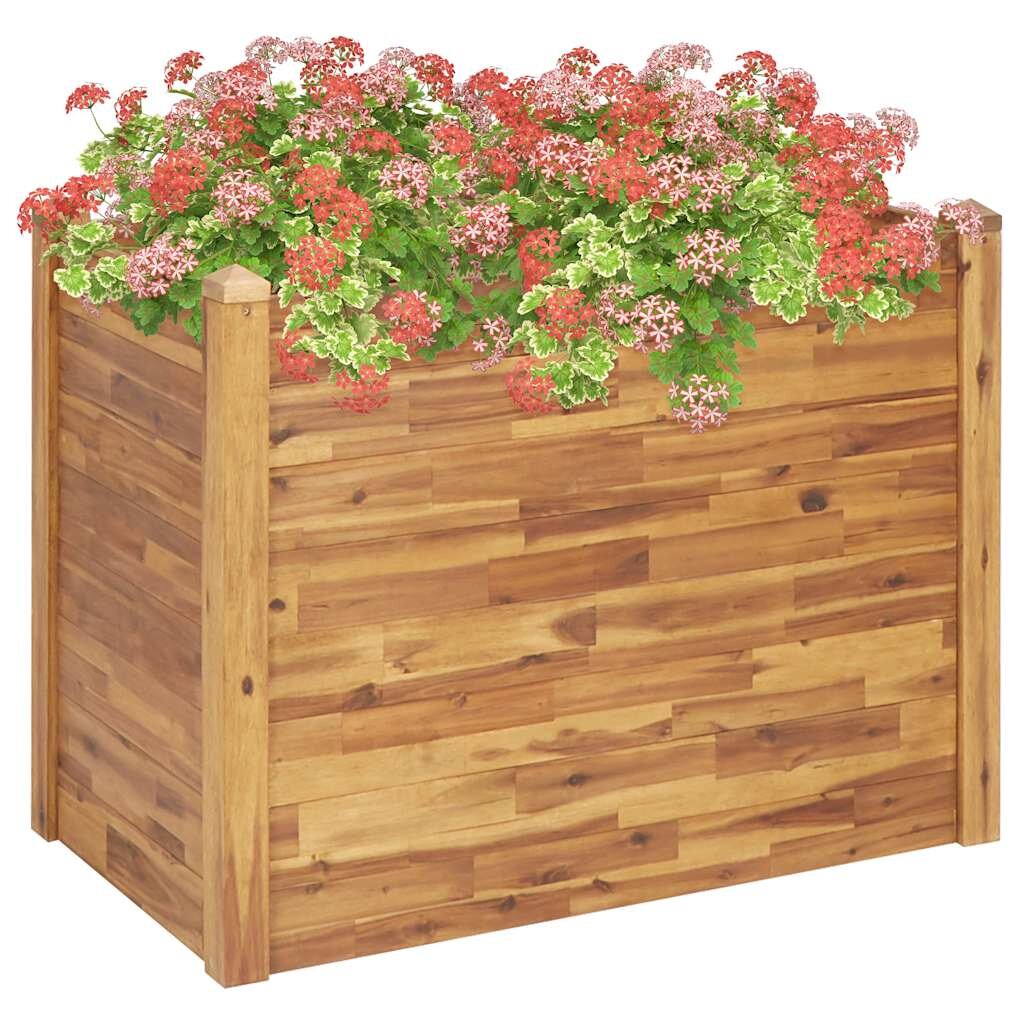 vidaXL Градинска повдигната леха 110x60x84 см акациево дърво масив