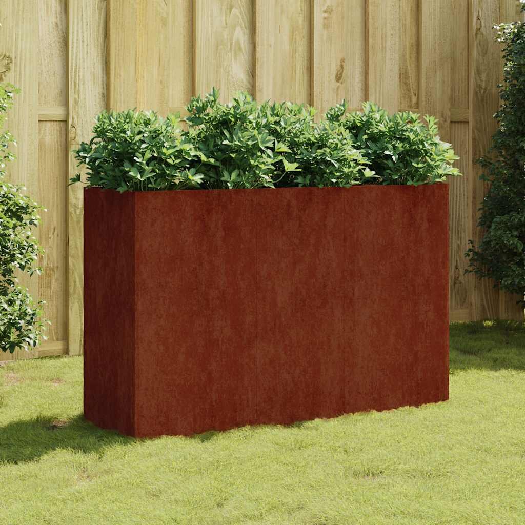vidaXL Градинска повдигната леха 120x40x80 см кортенова стомана