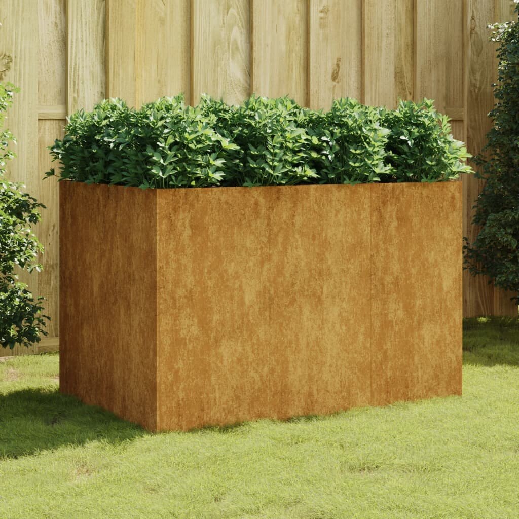 vidaXL Градинска повдигната леха 120x80x80 см кортенова стомана