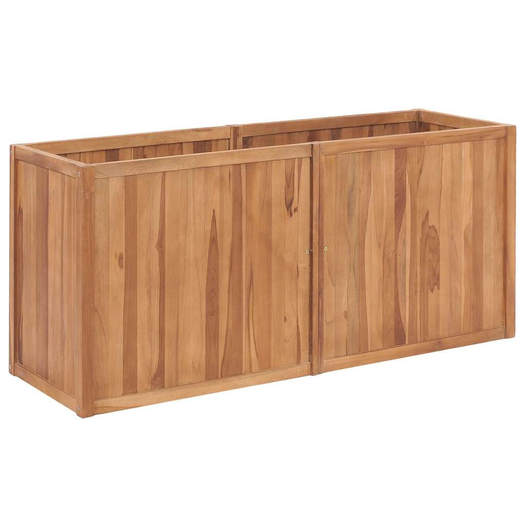 vidaXL Градинска повдигната леха 150x50x70 см тиково дърво масив