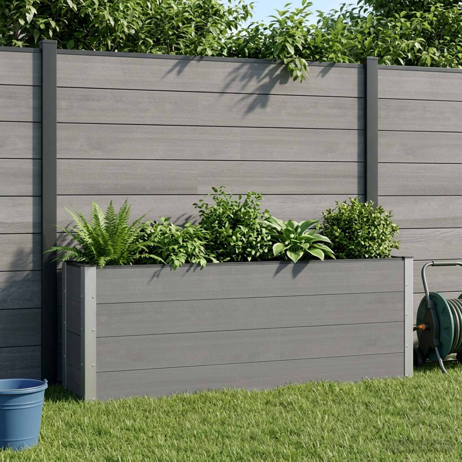 vidaXL Градинска повдигната леха 2 бр. Черно 200 x 30 x 72 см