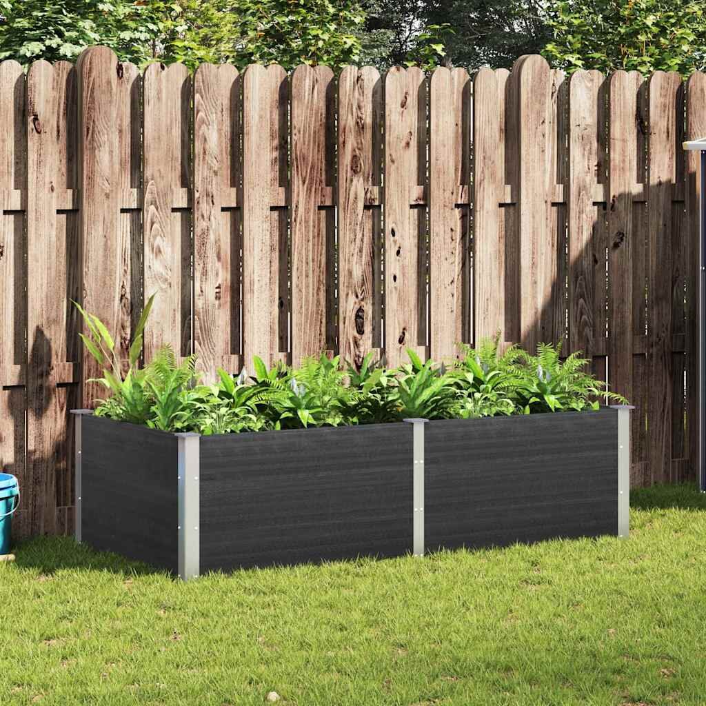vidaXL Градинска повдигната леха 200x100x54 см WPC сива