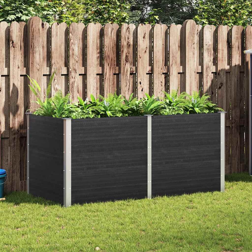 vidaXL Градинска повдигната леха 200x100x91 см WPC сива
