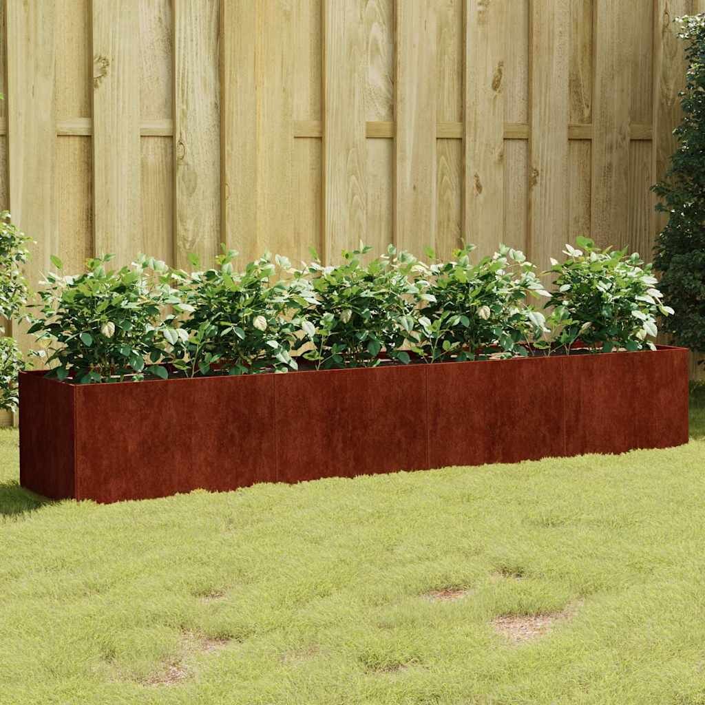 vidaXL Градинска повдигната леха 200x40x40 см кортенова стомана